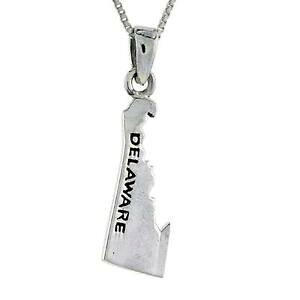 yzWG[EANZT[ Vo[X^[OfEFAJ[hy_gubNC^A{bNX`F[argent sterling delaware etat carte pendentif breloque,18 italien box chaine