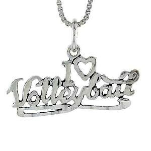 �y���������z�W���G���[�E�A�N�Z�T���[ �V���o�[�X�^�[�����O�{���[�{�[���y���_���g�u�����b�N�C�^���Aargent sterling i love volleyball mot pendentif breloque,18 italien