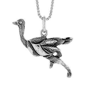 �y���������z�W���G���[�E�A�N�Z�T���[ �V���o�[�X�^�[�����O�_�`���E�y���_���g�u�����b�N�C���`�C�^���A���`�F�[���{�b�N�Xargent sterling autruche pendentif breloque, 18 italien boite chaine