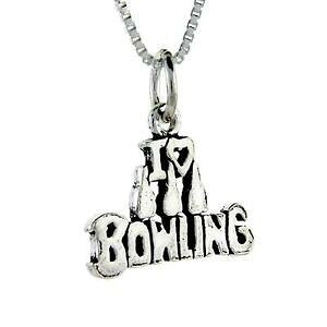 yzWG[EANZT[ Vo[X^[O{EO[hy_gubNC^A{bNXargent sterling i love bowling mot pendentif breloque,18 italien box