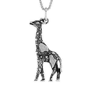 �y���������z�W���G���[�E�A�N�Z�T���[ �V���o�[�X�^�[�����O�L�����y���_���g�u�����b�N�C�^���A���`�F�[���{�b�N�Xargent sterling girafe pendentif breloque, italien boite chaine