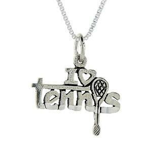 yzWG[EANZT[ Vo[X^[OACuejX[hy_gubNC^A{bNXargent sterling i love tennis mot pendentif breloque,18 italien box
