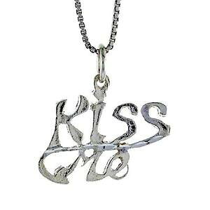 �y���������z�W���G���[�E�A�N�Z�T���[ �V���o�[�X�^�[�����O�L�X�~�[���[�h�y���_���g�u�����b�N�C�^���A�`�F�[���{�b�N�Xargent sterling bisou moi mot pendentif breloque,18 italien boite chaine