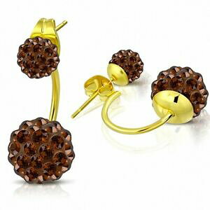 yzWG[EANZT[ X[Ngp[YWRCO{[boules de de 6 mm et de 10 mm avec zircon topaze fumee ?boucles doreilles a d