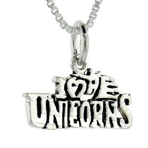 yzWG[EANZT[ Vo[X^[OjR[[hy_gubNC^A{bNXargent sterling i love licorne mot pendentif breloque,18 italien box