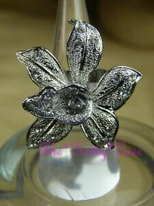 yzWG[EANZT[ eNX`[Vo[L[t[I[Lbht[ONXg[XtXL[texture argent calla lily fleur orchidee floral bague wcristaux sw