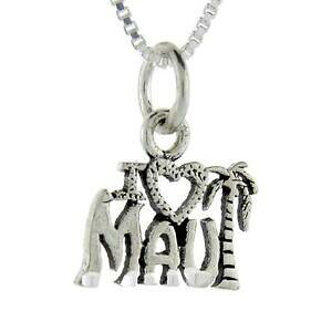 �y���������z�W���G���[�E�A�N�Z�T���[ �V���o�[�X�^�[�����O�}�E�C���[�h�y���_���g�u�����b�N�C�^���A�{�b�N�Xargent sterling i love maui mot pendentif breloque,18 italien boite