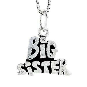 �y���������z�W���G���[�E�A�N�Z�T���[ �V���o�[�X�^�[�����O�r�b�O�V�X�^�[���[�h�y���_���g�u�����b�N�C�^���A���{�b�N�Xargent sterling big sister mot pendentif breloque,18 italien boite