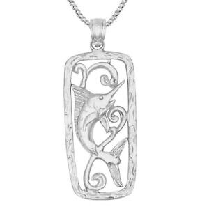 �y���������z�W���G���[�E�A�N�Z�T���[ �V���o�[�X�^�[�����O�}�[�����t�B�b�V���y���_���g�u�����b�N���C�h�C���U�A�����J�C�^���A�`�F�[��argent sterling marlin poisson pendentif breloque,fait aux u