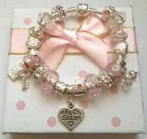 �y���������z�W���G���[�E�A�N�Z�T���[ �s���N�v���e�B�`���[���u���X���b�gpour enfants filles rose femmes argent scintillant joli bracelet a breloque