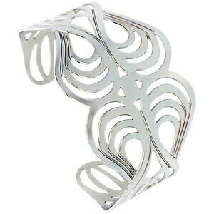 �y���������z�W���G���[�E�A�N�Z�T���[ �X�`�[���{�����[�g�J�b�g�p�^�[���J�t�u���X���b�gacier inoxydable volutes decoupes motif manchette bracelet