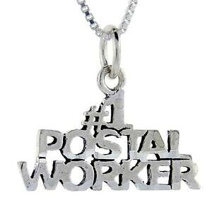 �y���������z�W���G���[�E�A�N�Z�T���[ �V���o�[�X�^�[�����O���[�h�y���_���g�u�����b�N�C�^���Aargent sterling 1 postal travailleur mot pendentif breloque,18 italie