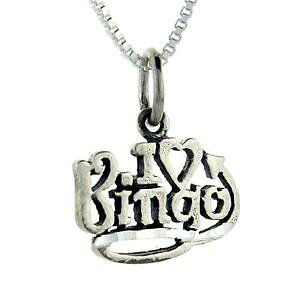 �y���������z�W���G���[�E�A�N�Z�T���[ �V���o�[�X�^�[�����O�r���S���[�h�y���_���g�u�����b�N�C�^���A�{�b�N�Xargent sterling i love bingo mot pendentif breloque,18 italien boite