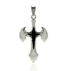 yzWG[EANZT[ gNXy_gubNt[`F[acier inoxydable deux tons aile croix pendentif breloque, gratuit chaine