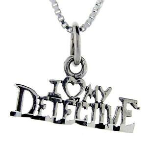 �y���������z�W���G���[�E�A�N�Z�T���[ �V���o�[�X�^�[�����O�y���_���g�u�����b�N�C�^���Aargent sterling i love my detective mot pendentif breloque,18 italien