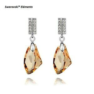 yzWG[EANZT[ XtXL[CORGcboucles doreilles femmes biseautees swarovskiR elements camel top qualite