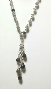 yzWG[EANZT[ C`i`TuhbgJ[X[Xj^CVo[bLP[u18 pouce naturel collier labradorite lisse uni pneu 45mm plaque argent cable