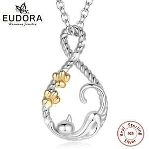 �y���������z�W���G���[�E�A�N�Z�T���[ �R���A�[�v�����g�V���o�[�A�j�}���N���X�}�X�G��chat collier or couchage empreintes argent animal noel cadeaux elle femme