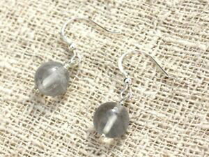 yzWG[EANZT[ Vo[COVo[NEhNH[cboucles doreilles argent 925 quartz nuage argente 10mm