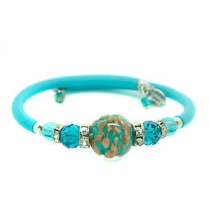【送料無料】ジュエリー・アクセサリー ムラーノガラスブロンズグリーンブレスレットヴェネツィアmurano verre bracelet vert bronze et argent fait a la main perle de venice
