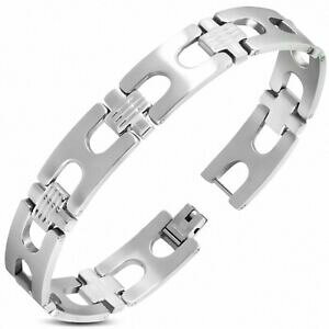 �y���������z�W���G���[�E�A�N�Z�T���[ �N���X�J�b�g�A�E�g�X�e�����X�X�`�[���p���T�[�����N�u���X���b�gbracelet a maillons panthere en acier inoxydable avec decoupe en croix