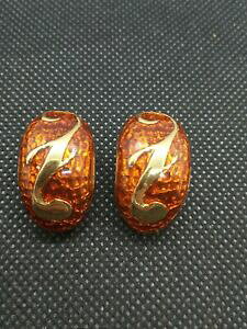 yzWG[EANZT[ ^h[Be[WCONbvboucle doreille vintage a clips avec email et metal dore ref s687