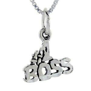 �y���������z�W���G���[�E�A�N�Z�T���[ �V���o�[�X�^�[�����O�{�X���[�h�y���_���g�u�����b�N�C�^���A���`�F�[���{�b�N�Xargent sterling 1 boss mot pendentif breloque, 18 italien boite chaine