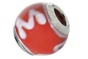 yzWG[EANZT[ r[YbhOX{[OXr[YVo[cem beads boule de verre rouge glasbeads 925 argent cd728