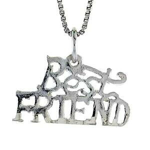 �y���������z�W���G���[�E�A�N�Z�T���[ �V���o�[�X�^�[�����O�y���_���g�u�����b�N�C�^���A�`�F�[��argent sterling meilleur ami mot pendentif breloque,18 italien chaine