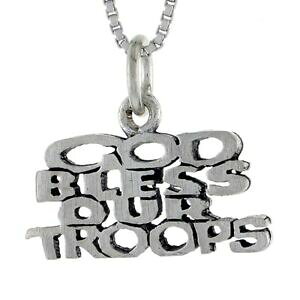 �y���������z�W���G���[�E�A�N�Z�T���[ �V���o�[�X�^�[�����O�y���_���g�u�����b�Nargent sterling dieu benisse notre troupes mot pendentif breloque,18