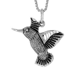 �y���������z�W���G���[�E�A�N�Z�T���[ �V���o�[�X�^�[�����O�n�`�h���y���_���g�u�����b�N�C���`�C�^���A���`�F�[���{�b�N�Xargent sterling colibri pendentif breloque, 18 italien boite chain