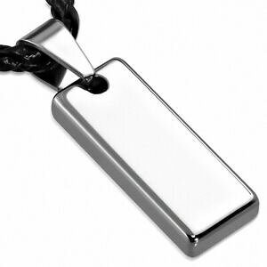 yzWG[EANZT[ U[lbNX^OXeJ[oCh`[breloque en carbure de tungstene avec collier tresse en cuir de pvc noir