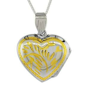 �y���������z�W���G���[�E�A�N�Z�T���[ �g�[���V���o�[�X�^�[�����O�n���h�n�[�g���_���I���y���_���g�u�����b�N2tone argent sterling main grave coeur medaillon pendentif breloque,18