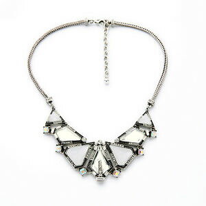 yzWG[EANZT[ Vo[lbNXpFWIgNA[fRgCAOzCgGXjbNIWicollier argente pave gerometrique art deco triangle blanc ethnique