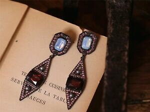 yzWG[EANZT[ CONXA[fROy_goCIbg[[YgCAOboucles doreilles clous art deco long pendant violet mauve rose triangle a7