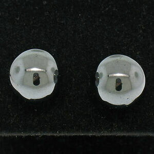 yzWG[EANZT[ Vo[X^[OEhw}^Cg[gVvNXneuf 925 argent sterling 10mm rond hematite rotule oreilles simple clous