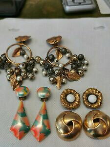 yzWG[EANZT[ bgBe[WCO^y_gNbvlot boucles doreilles vintage metal pendantes a clips ref d106