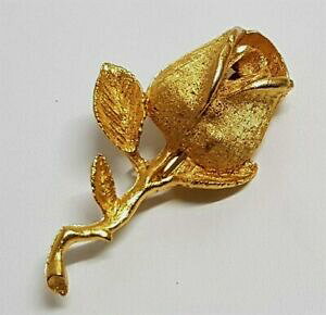 yzWG[EANZT[ Be[Wu[`t[^heLXgbijou vintage broche fleur flower signe dfa metal dore texture h6