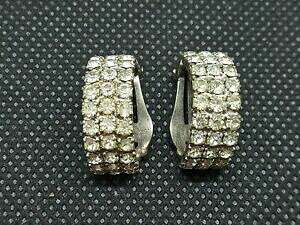 yzWG[EANZT[ Be[WCONbv^Vo[CXg[boucle doreille vintage a clips metal argente et strass ref s729