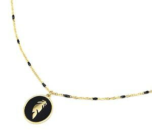 yzWG[EANZT[ ~jp[ubNI[ot@CS[fX`[`F[lbNXcc2426d collier fine chaine acier dore avec mini perles et ovale email noir