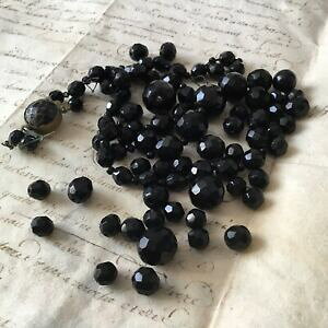 �y���������z�W���G���[�E�A�N�Z�T���[ �K���X�r�[�Y�W���C�Xlot de perles de jais anciennes en verre antique beads