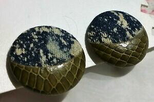 �y���������z�W���G���[�E�A�N�Z�T���[ ���b�Y�N���b�v�L���A�e�B�X���B���e�[�W�C�������O�A���V�A���Y�u�[�N��anciens bijoux boucles doreilles clips cuir vert amp; tissu vintage earrings r150