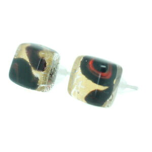 yzWG[EANZT[ [mKXCOCObhS[hubN~tBI[CxjXN[XNGAmurano verre boucles doreilles or rouge noir millefiori m