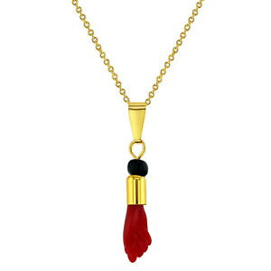 yzWG[EANZT[ bhS[hbL^X}tBKC`[veNVlbNX18k plaque or rouge talisman figa main amulette charme protection collier 483cm