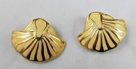 【送料無料】ジュエリー・アクセサリー ジュエルズヴィンテージブークルオブオレーユクリップスゴールドメタルエナメルベージュbijoux vintage boucles doreilles clips earrings metal dore emaille beige f7