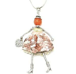 �y���������z�W���G���[�E�A�N�Z�T���[ �\�e�B�[���R���A�[�y���_���g�h�[���h���X�p�[���X�p���R�[���S�[���h���[�Ysp847d sautoir collier pendentif poupee robe perles et sequins or rose avec