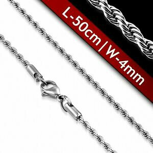 yzWG[EANZT[ `F[NX`[}XPbg[v50cm x 4mm ?chaine a maillons en corde tressee avec fermoir mousqueton en acier