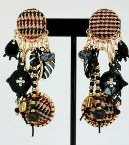 yzWG[EANZT[ COrW[^pubN^[^h[Nbvgrandes boucles d oreilles bijoux lol lolilota paris tartan noir dore clip
