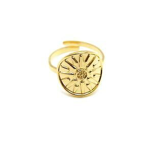 yzWG[EANZT[ T`[tT[NS[fX`[[tAWX^uObg663f bague reglable avec cercle motif soleil relief acier dore