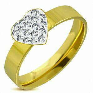 �y���������z�W���G���[�E�A�N�Z�T���[ �n�[�g�n�[�g���b�L�X�e�����X�����Obague en acier inoxydable plaque or avec c?ur en forme de coeur damour en forme